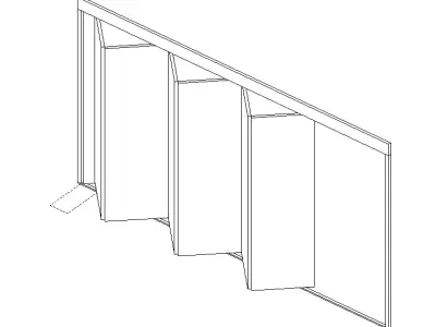 Revit Family mobile wall with doors movable fullly parametric  Low-poly 3D model