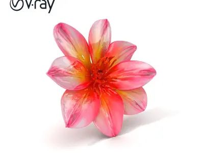 Radiant Prismatic Flower Sculpture model pack Low-poly 3D model