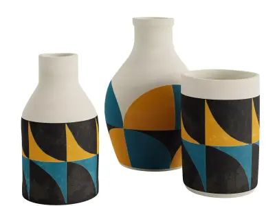 Ceramic vase geometric patterns 3D model