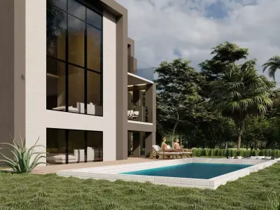 Modern Luxury Villa 3D Model with Pool and Garden 3D model