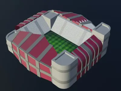 Football Stadium - Qatar Low-poly 3D model