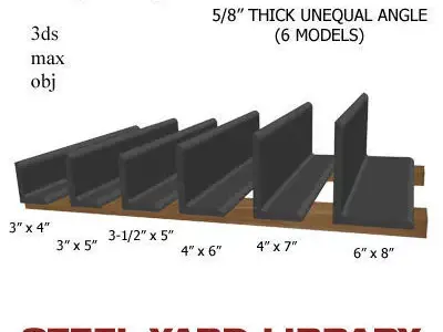 5 8in Thick Unequal Angle 3D model