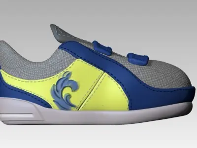 Cartoon sport shoe Low-poly 3D model