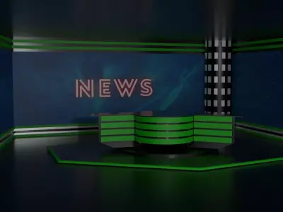 Tv Studio Low-poly 3D model