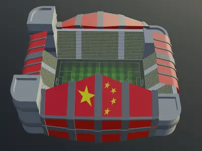 Football Stadium - China Low-poly 3D model