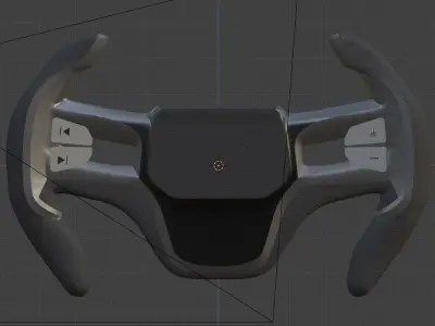 Sporty steering wheel concept design 3D model