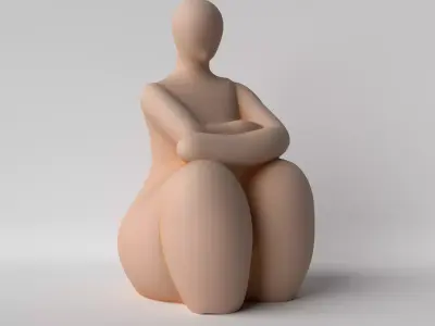Serenity Woman Sitting Woman Sculpture 3D print model