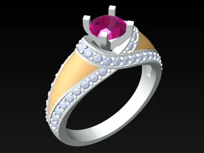 Diamond Ring - Womens Rings - N152412 3D print model