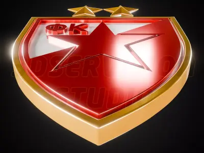 FC Red Star Belgrade logo - Cinematic - 3D print 3D model