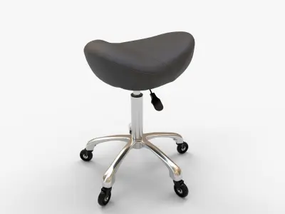 Taburete de silla de montar con ruedas 3D model