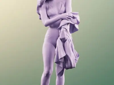 Anita 11366 - Asian Woman In Bikini With Towel 3D model