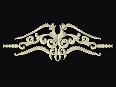 Central decor ornament for furniture 3D model 1026