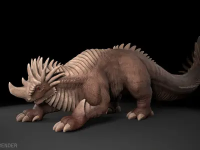 Rhino Drake Low-poly 3D model