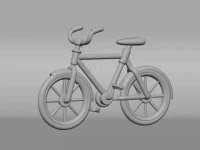 Cartoon Bicycle Low-poly 3D model