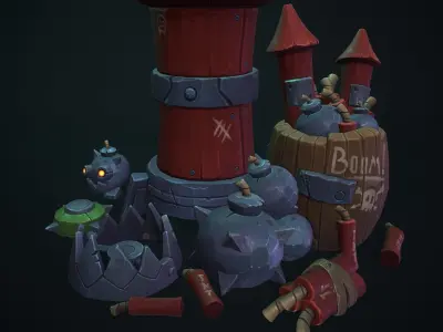 Stylized Goblin Explosives Low-poly 3D model