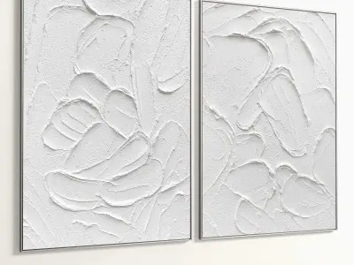 Plaster Two Photo Frame 266 Low-poly 3D model