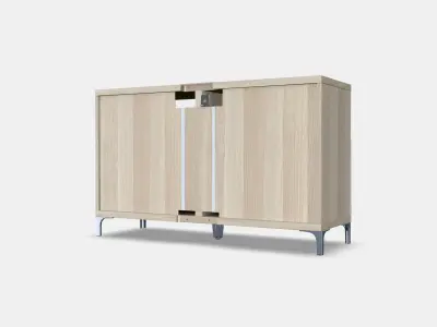 BESTA TV bench with doors 22 Low-poly 3D model