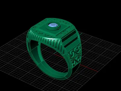 Print Ready STL 3DM  Gents Rings Diamond Men Ring  3D print model 234