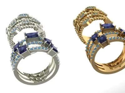 multi strand rings 3D print model