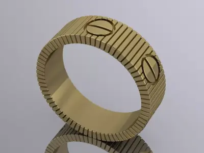 Flexible Ring Brand Nail Jewelry Gold 3D print model
