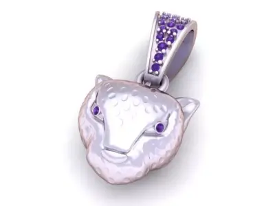 Leopard Head Pendant 3D print model