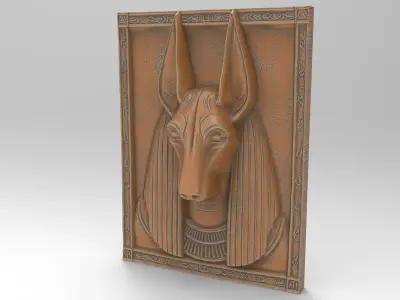 Anubis Plaque - Detailed Ancient Egyptian Decor 3D print model