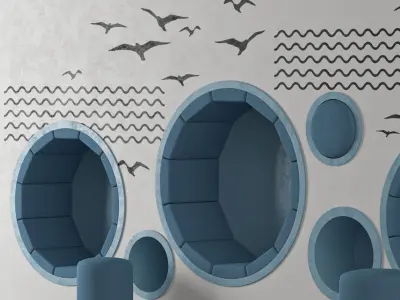 School And Kindergarten Soft Seating 01 3D model
