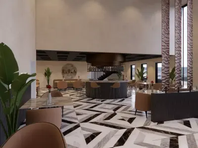 RESTAURANT AND LOUNGE INTERIOR AND EXTERIOR 3D DESIGN 3D model