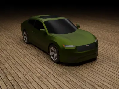 Low Poly Modern Generic Hatchback Low-poly 3D model