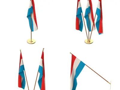 Luxemburg Flag Pack 3D model