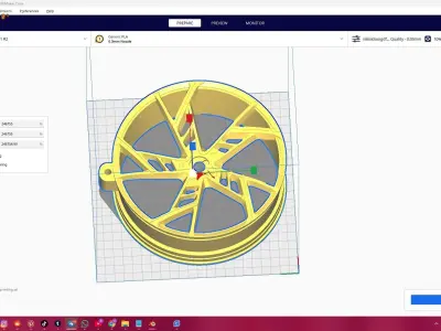 rc car rim keychain 3d print 3D print model