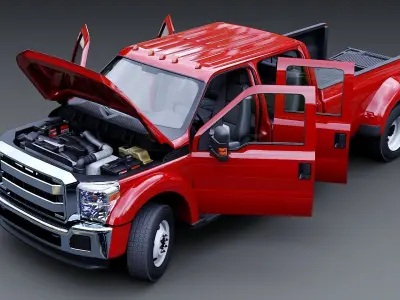 Pickup truck off road Low-poly 3D model