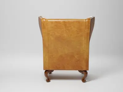 Old fashioned leather chair Low-poly 3D model