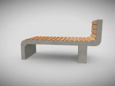Concrete Bench  Free low-poly 3D model