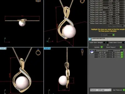 Solitaire Women Pendant 3DM STL OBJ FBX Render Details 3D print model 8