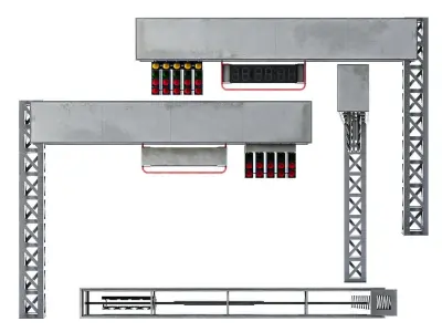 Starting Lights Car Race Low-poly 3D model