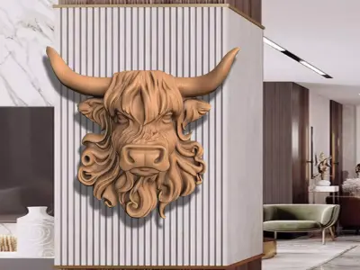BUFFALO HEAD FOR DECORATION  3D print model