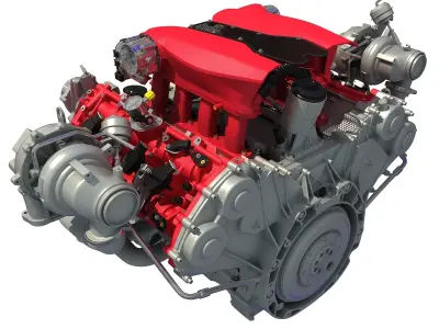 Turbocharged V8 Engine 3D model