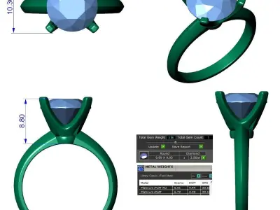 Jewelry 3D Models with render and 3dm  stl -3-FL3-236 3D print model