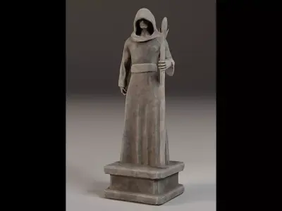 Robed Statue Low-poly 3D model