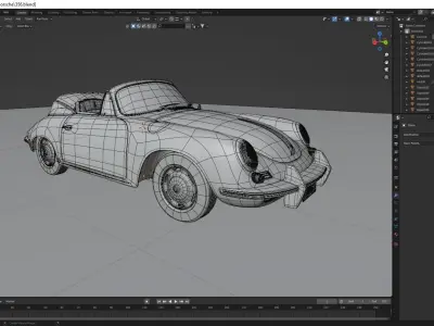 Porsche 356 b cabriolet 1962  3D model