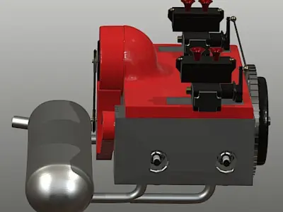 Toyan Flat-Four FS-B400 Engine - High Poly 3D Model 3D model