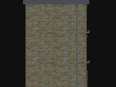 Stylized Low Poly Brick Apartment  Compact Urban Building Low-poly 3D model