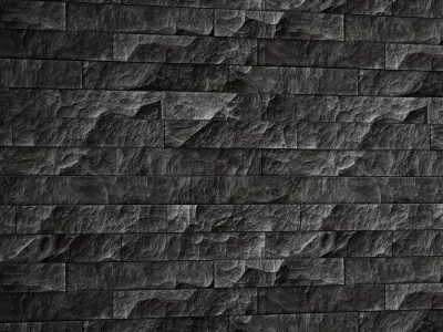 Collection of black stone slate 3D model