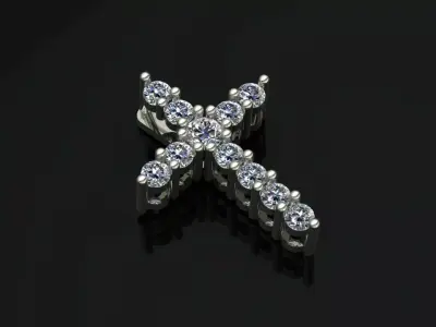 Elegant Corss Pendant Jewelry Gold 3D print model