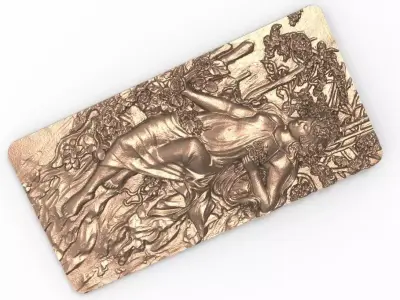 Panel - woman-in-nature - stl 3D print model