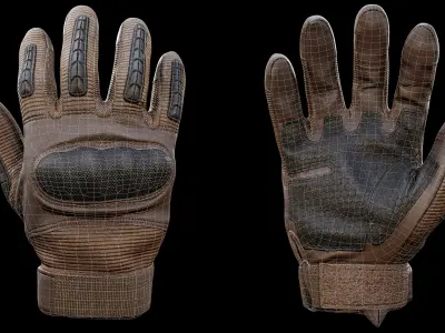 Tactical Gloves 016 v1 Low-poly 3D model