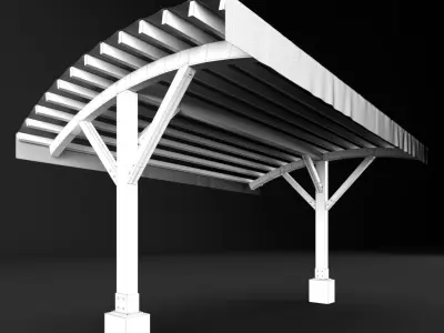 Woden pergola 3D model