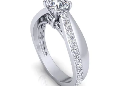 Luxury Engagement Diamond Ring 3d Model print  3D print model