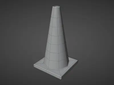 Old Worn Safety Cone Free low-poly 3D model